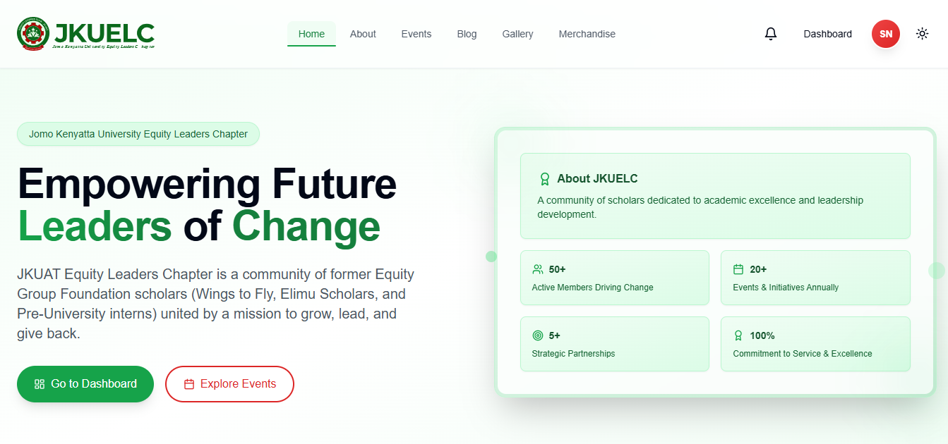 JKUAT Equity Leaders Chapter Web Application